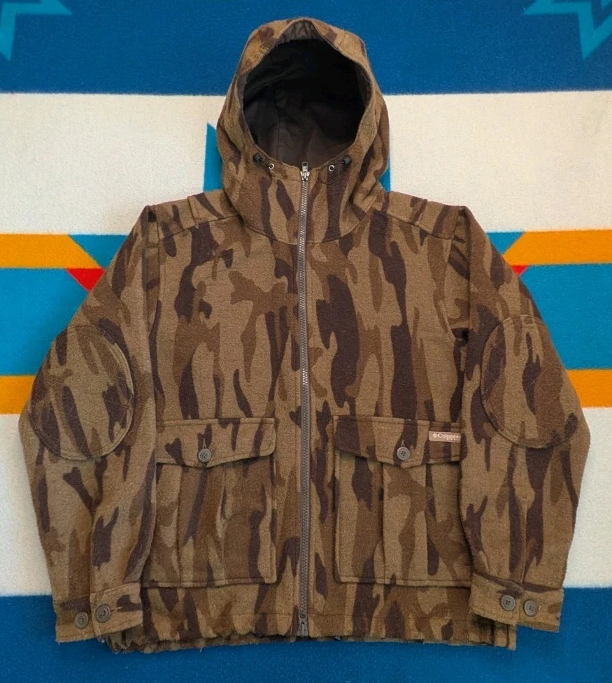Columbia PHG Gallatin Wool Camp Jacket Hooded Full Zip Hunting Outdoor Medium