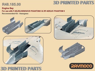 RAYMOCO R48.185.00 1/48 Engine Bay. For use with F-4 Phantom II.