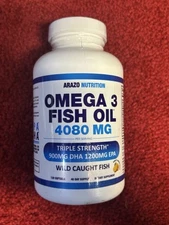 Arazo Nutrition Wild Caught Omega 3 Fish Oil 4,080mg 120 Soft Gels Exp 9/27