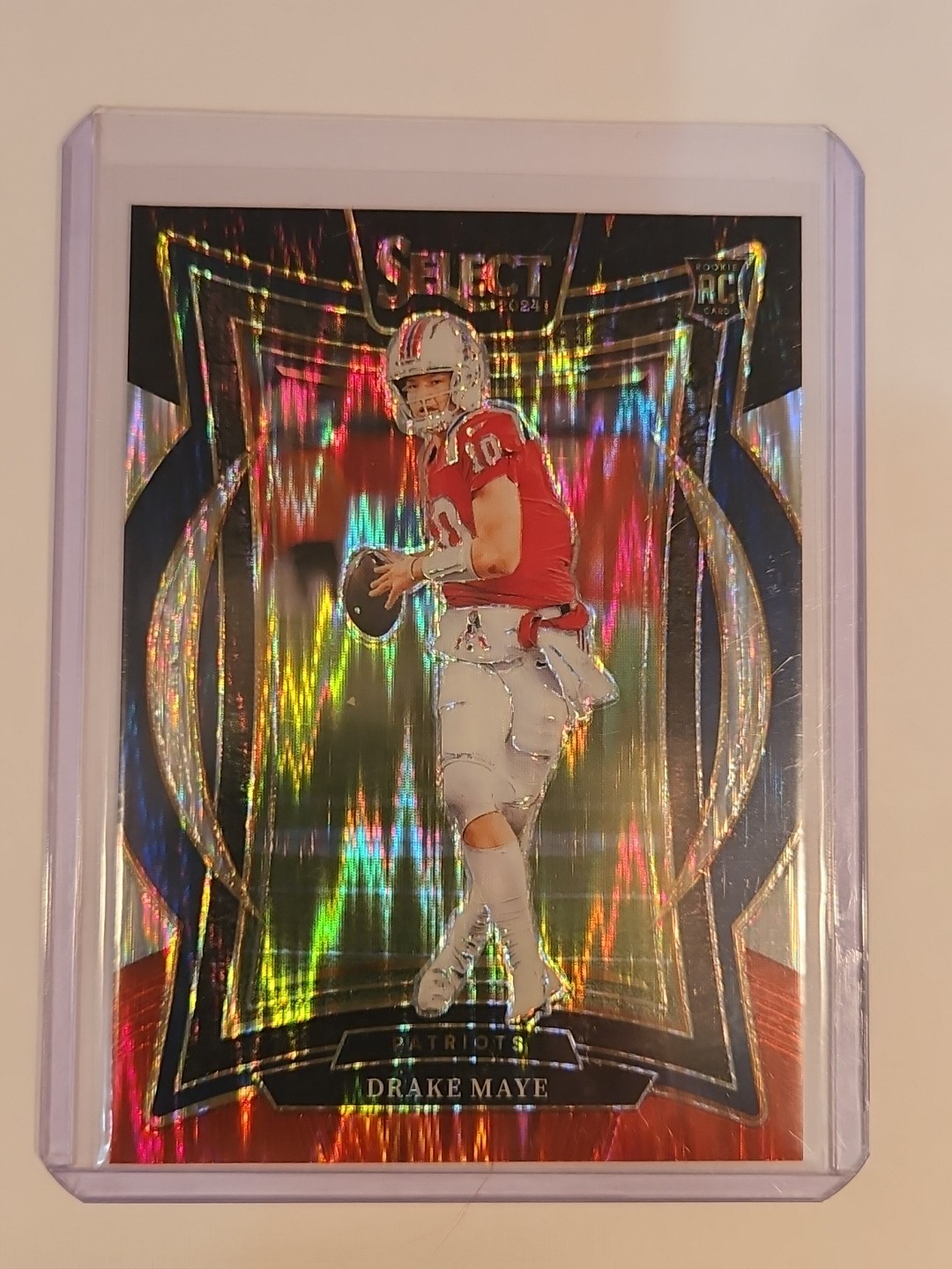 2024 Panini Select - Concourse Drake Maye #27 Black & Red Shock Prizm (RC)