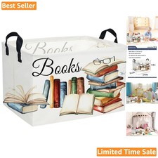 Stylish Kids Storage Basket with Leather Handles  Waterproof Lining - 15x9x10