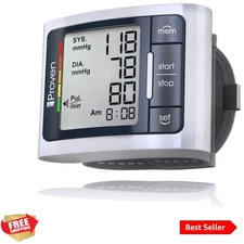 iProven Wrist Blood Pressure Monitor for Home Use – Heart Rate Display, Large...