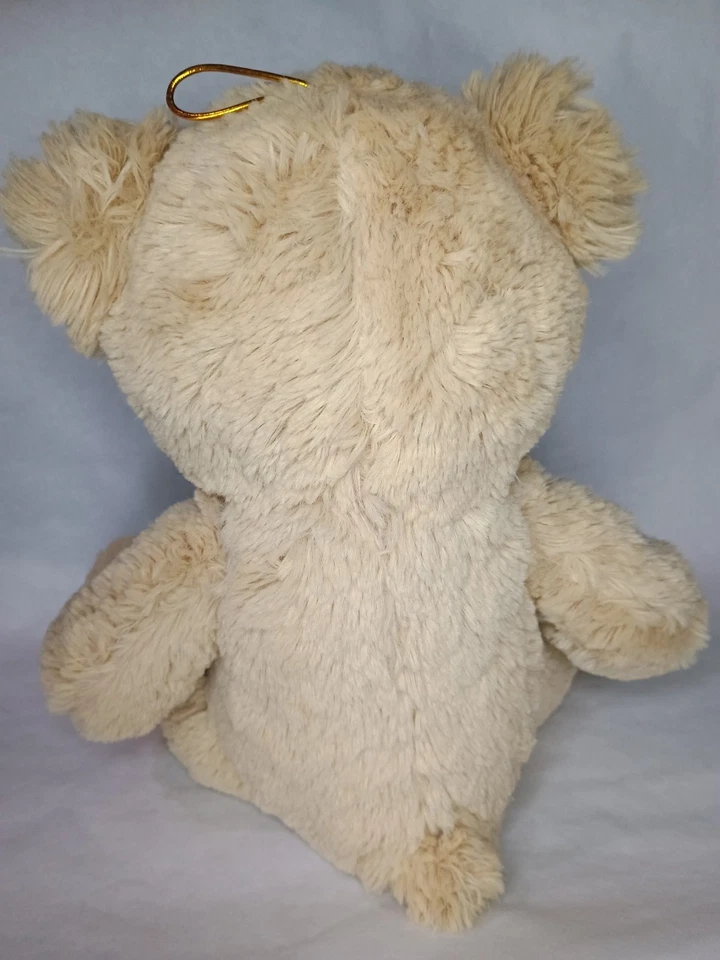 Burton & Burton Beige Teddy Bear with Plaid Ribbon Plush Stuffed Animal 11" - Image 3 of 4