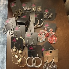 Paparazzi Multicolor Metal Earrings Lot Hoop Dangle Drop Stud Hook Round