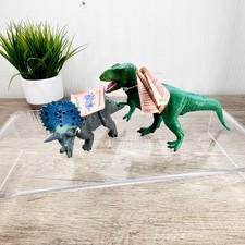 Vintage Wild Safari Tyrannosaurus Rex  Triceratops 7" Toy Dinosaur Ltd 1996 NWT