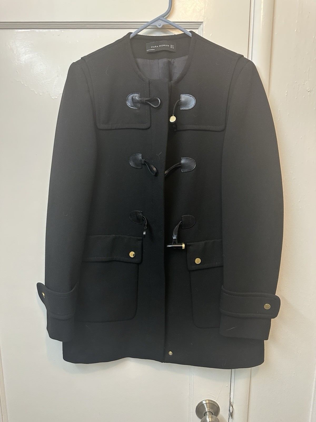 ZARA Women’s Black Toggle Button Double-Breasted … - image 1