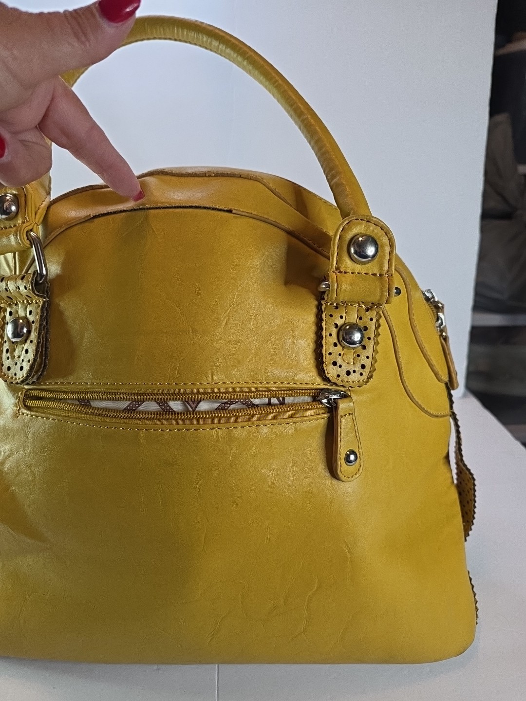 Nicole Lee USA Yellow Python Embossed Satchel Pur… - image 5