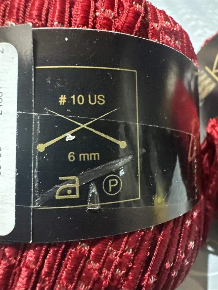 Karabella Diamante Yarn Lot Of 2 Red 50g Ea 92 Yards Each Lot Of 2 - Image 4 of 4