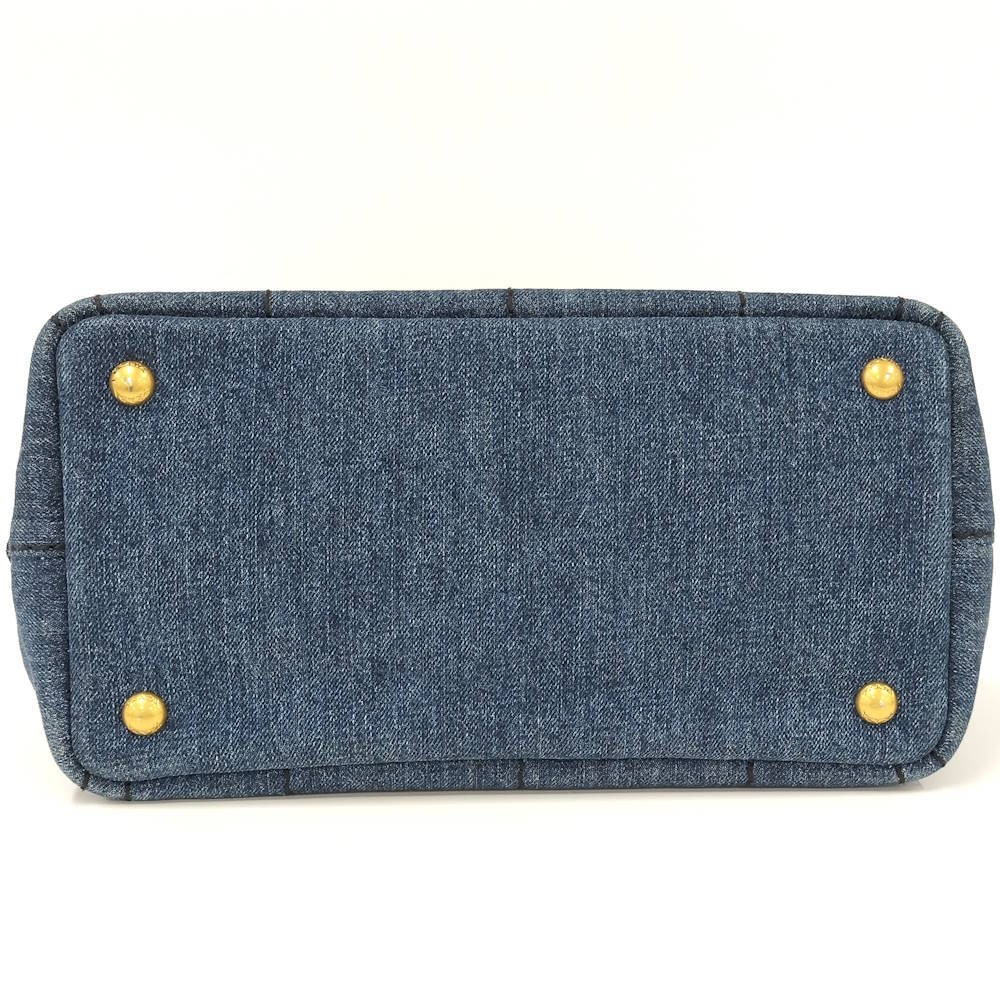 PRADA 2WAY Tote Bag Canapa Denim Gray 1BG439 from japan thumbnail 8