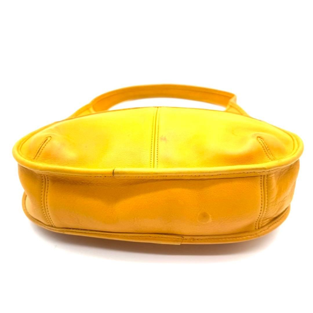 Vintage COACH Ergo 9033 Shoulder Bag Yellow Leather Turn Lock USA