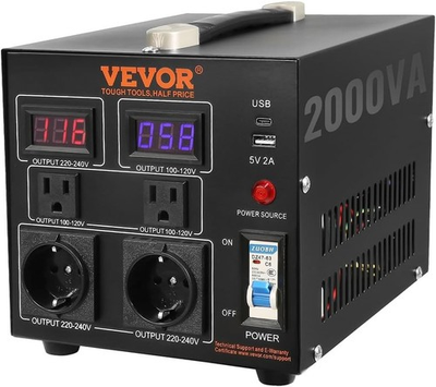 #ad VEVOR Voltage Converter Transformer 2000 Watt Step Up Down Convert 110 220 Volt $49.00