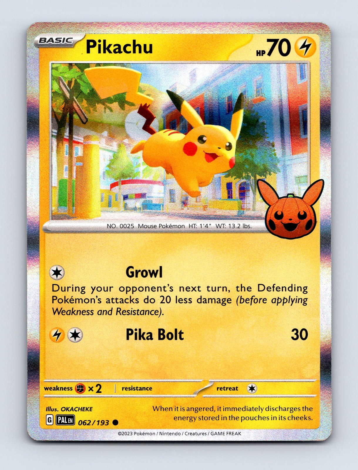 Pikachu – Trick or Trade BOOster 062/193 – Holo – NM – Stamped Pokémon