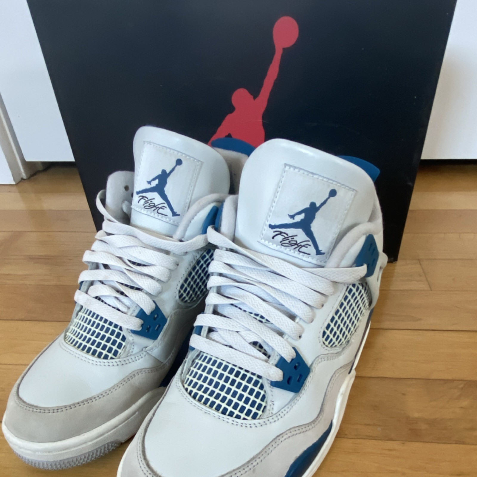 Jordan Air Jordan 4 Retro GS Off White Military Blue Boys 7Y Sneakers