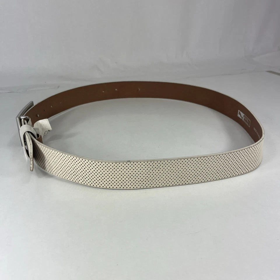 Cinturón de golf Puma blanco de cuero genuino - para hombre talla 42 Foto 3 de 4