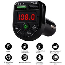 Bluetooth FM Transmitter Car Adapter   Wireless Radio MP3 Player USB Charger Kit