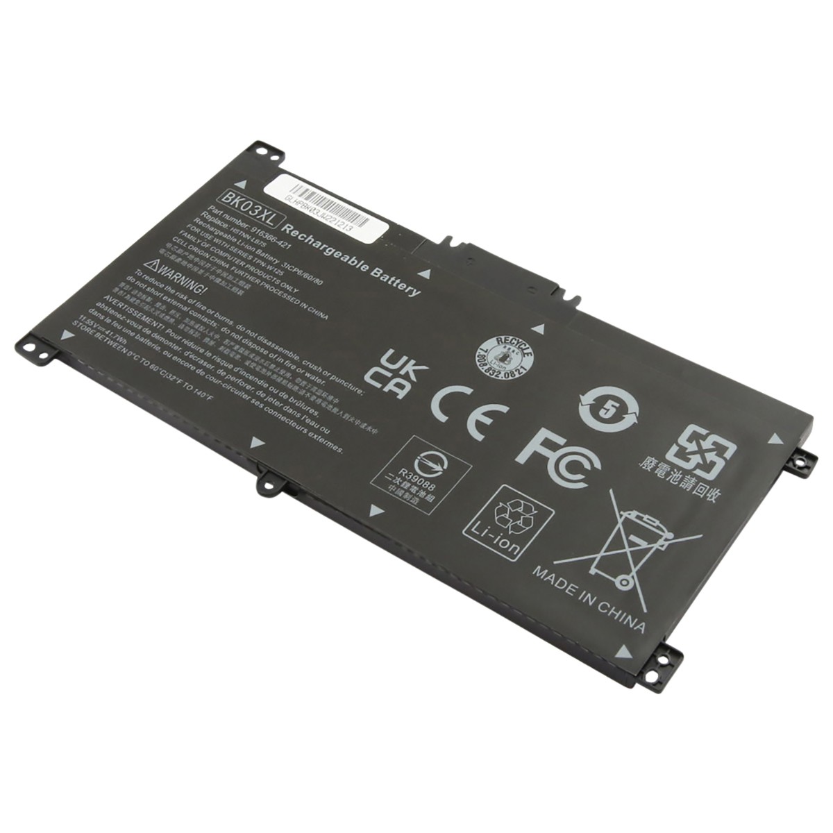 Batterie de remplacement HP Pavilion X360 14-BA Li-polymère 3650mAh 11,55V PC portable