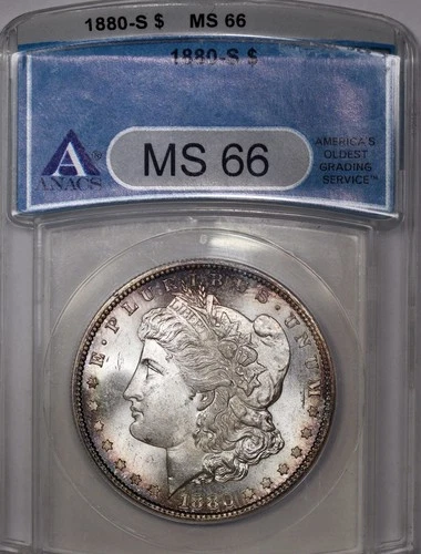 1880-S Morgan Silver Dollar ANACS MS66
