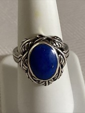 Han Vintage Southwest Style Beautiful Sterling Silver Blue Lapis Ring Size 7