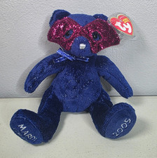 TY Beanie Baby Mardi Gras Bear   2004   Holiday Plush   7.5" Stuffed Toy