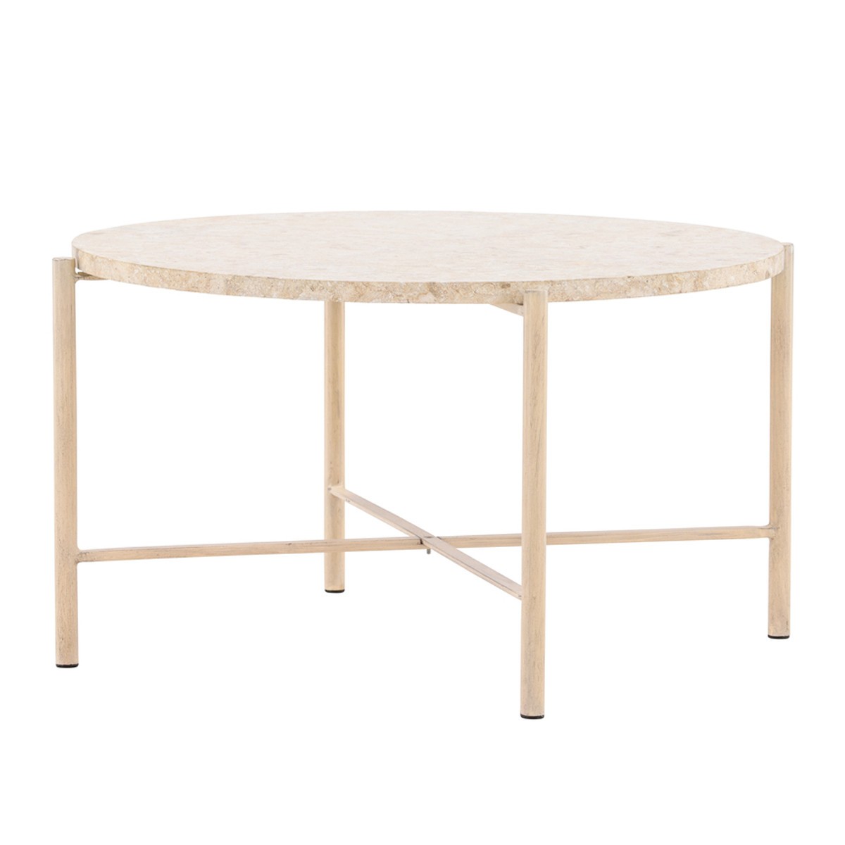 Table basse en pierre Sandhamn 70cm beige : finis les angles !