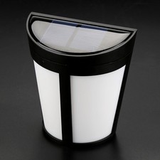 Image of Pure White Solar Powered Wall Mount Light Outdoor Garden Landscape Fence Ya SG