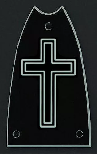 GUITAR TRUSS ROD COVER - Custom Engraved - EPIPHONE Casino - CROSS - Black