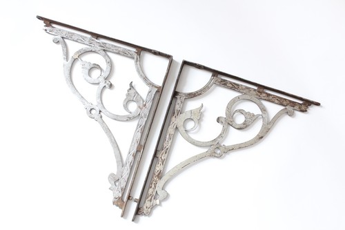 antike viktorianische Gusseisen Waschbeckenstützen | viktorianische Regalträger Vintage alt - Bild 20 von 24