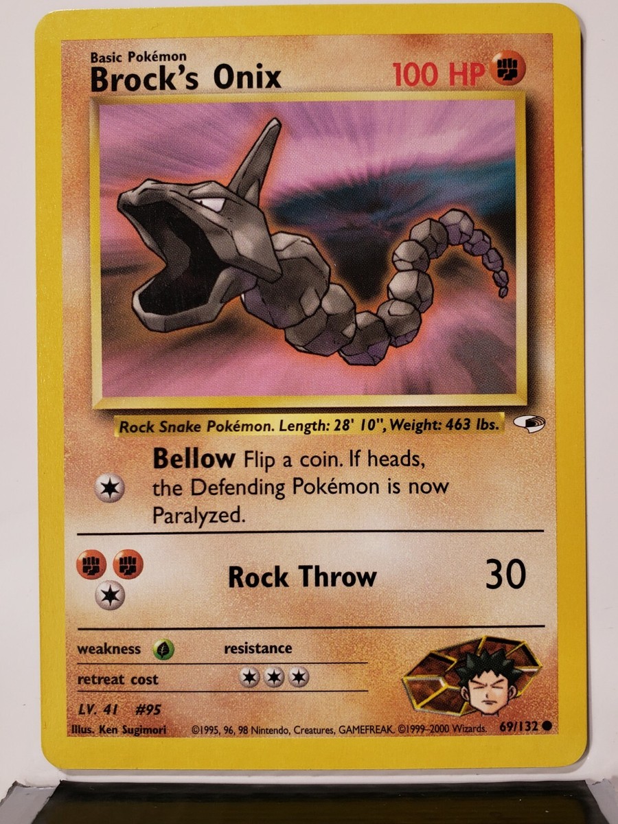 Brock's Onix 69/132 VLP / NM - Gym Heroes Pokemon Card - $2 Flat