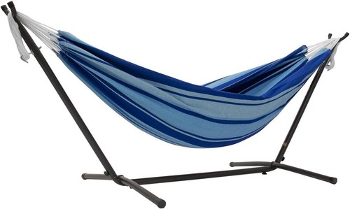 Premium Island Breeze Double Cotton Hammock Set - 450 lb Capacity & Portable - Picture 3 of 7
