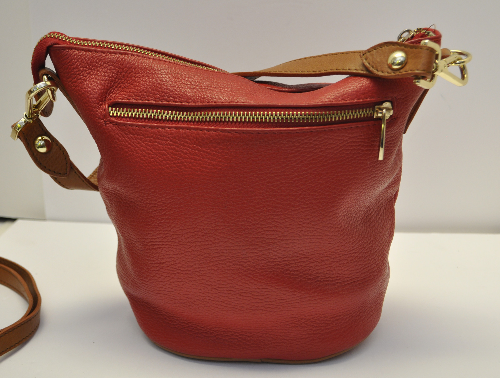 VALENTINA ITALIA Medium Red with Brown trim Genuine L… Gem