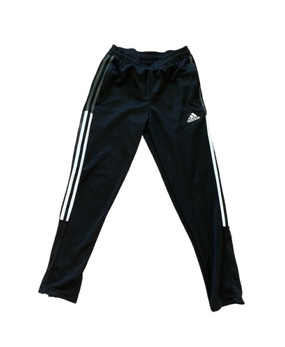 Adidas Tiro Unisex Kinder Medium (11-12 Jahre) Trainingshose - schwarz mit weißen Streifen