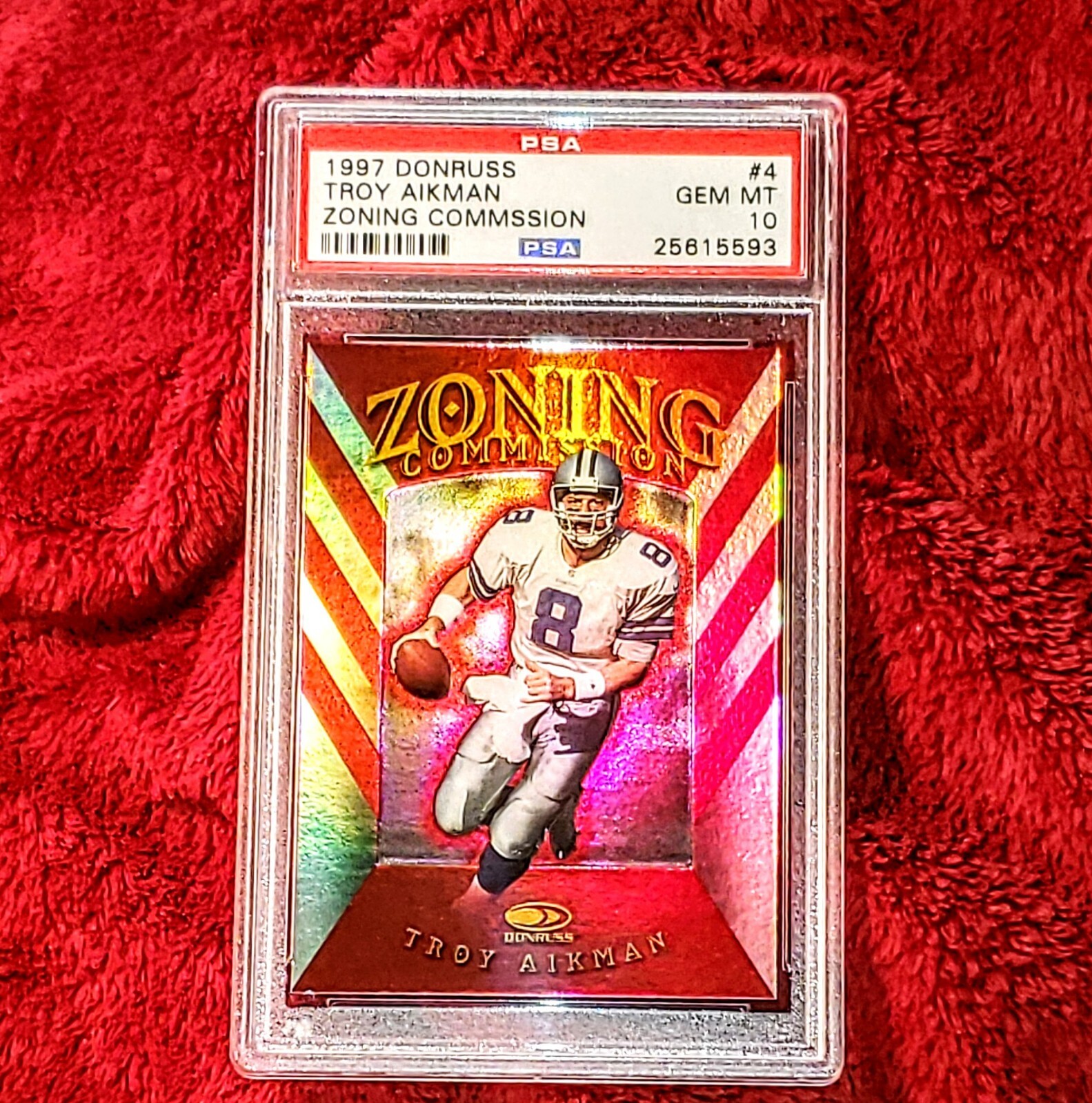 Troy Aikman #4 Football Cards 1997 Donruss trading card — raw and PSA graded price guide