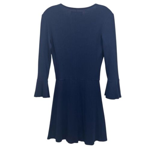 Reformation Anise Ribbed Mini Dress Fit and Flare Stretch Blue Size S - Picture 3 of 10