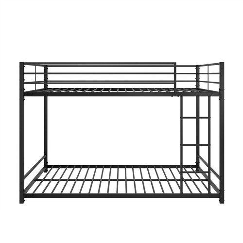Metal Bunk Bed Frame Full Over Full Beds w/ Ladder & Guardrail for Kids Bedroom - Picture 6 of 8