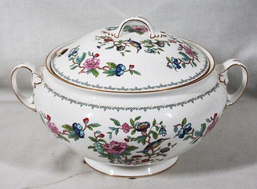 RARE! VINTAGE AYNSLEY PEMBROKE PATTERN COVERED SOUP TUREEN 9" X 13" NEW NO TAG