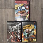 PS2 Games Lot Of 3 - Sims Bustin’ Out, Destroy All Humans!, Guitar Hero 2