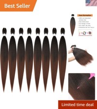 48 Inch Ombre Yaki Braiding Hair - 8 Packs Pre-Stretched, Durable  Lightweight