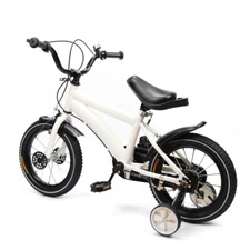14" White Bike Boys & Girls Bicycle with Training Wheels For 3/4/5/6 Years Old