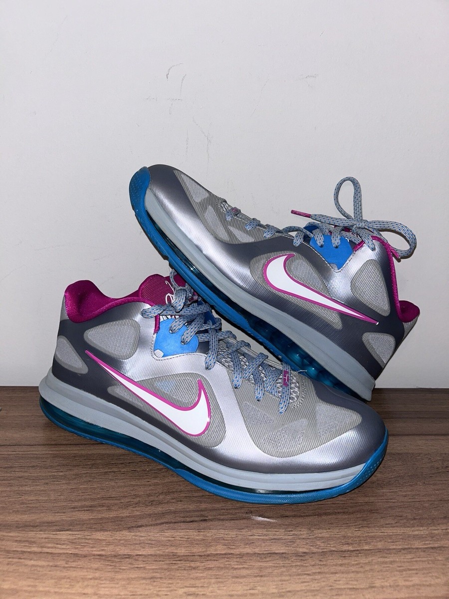 Nike Lebron Low Fireberry Men’s size 510811–002 Grey Pink Blue Shoes - Main Image