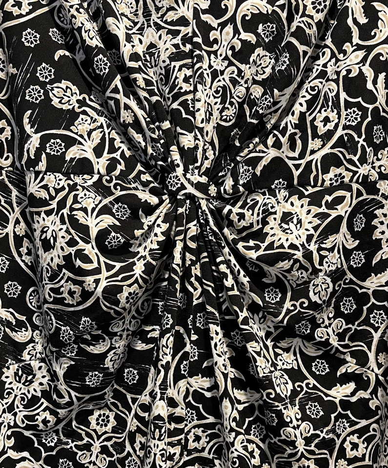 Top Just My Size para mujer talla 2X 18W 20W negro tostado blanco floral boho carrera Foto 3 de 4