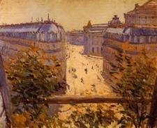 Gustave Caillebotte Rue Halevy Balcony View 1878 17"x 22" Archival Art Print