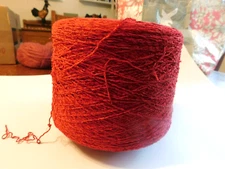4LB 4OZ RED YARN CONE, COREN-INDIK, 2PLY, KNITTING MACHINE, COTTON BLEND