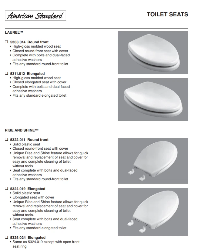 Традиционный литой деревянный овальный чехол для унитаза American Standard 5311.012.222 P22 - Изображение 4 из 4