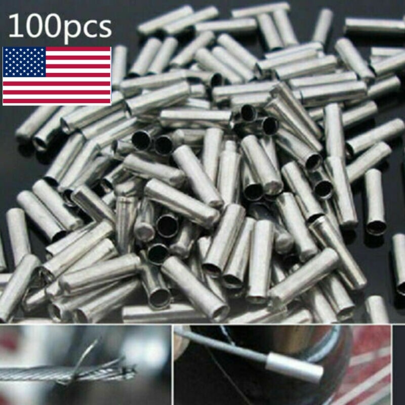 100Pcs Alloy Bicycle Bike Inner Wire Gear Brake Cable End Caps Crimp