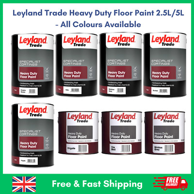 Leyland Trade Heavy Duty Floor Paint 2.5L 5L All Colours Available ...