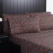 Charisma 6 piece Bed Sheet Set - Terracotta Floral Print - Queen/King -BRAND NEW