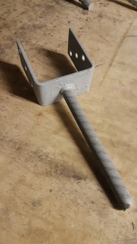 Balkenfuss 91mm Pfostenträger Balkenfuss verzinkt mit stabiler 20mm Dolle - Bild 3 von 7