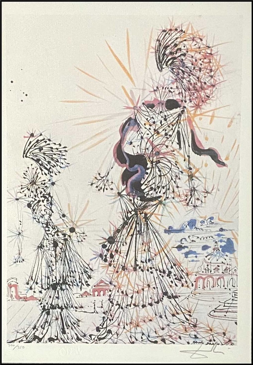 SALVADOR DALI * Scarf * 50 x 35 cm *signed lithograph * limited