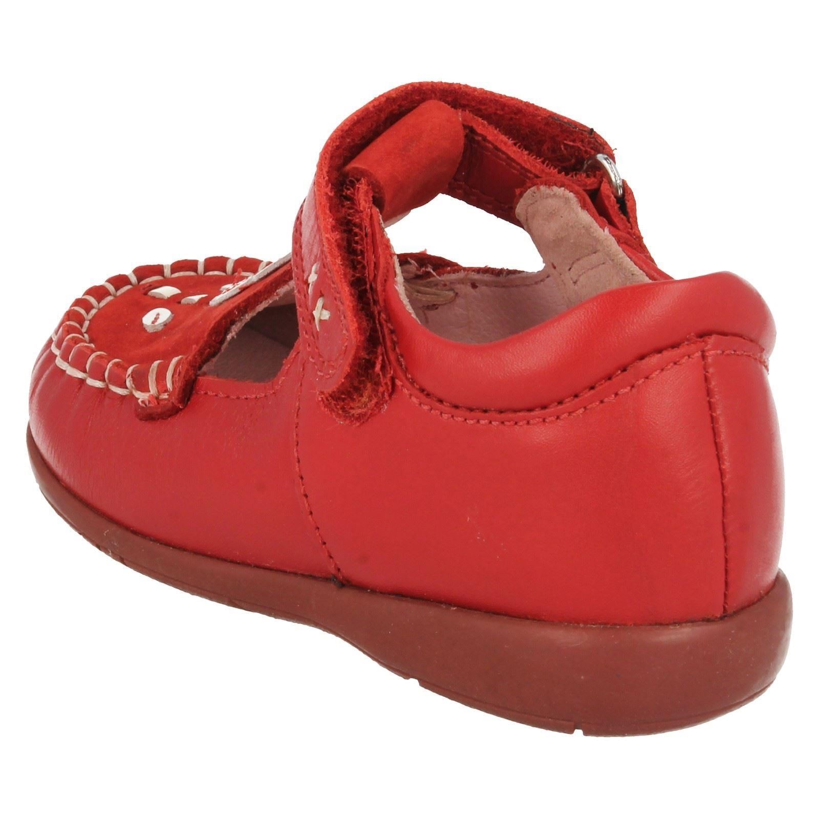 Girls Startrite White & Red Leather TBar Shoes Leila eBay