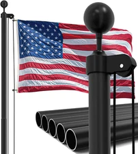 20FT Residential Flag Pole Kit,14-Gauge Aluminum,Thick Heavy Duty in Ground Flag